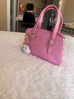Urban outfitters Pink Croc-Embossed Mini Tote Handbag